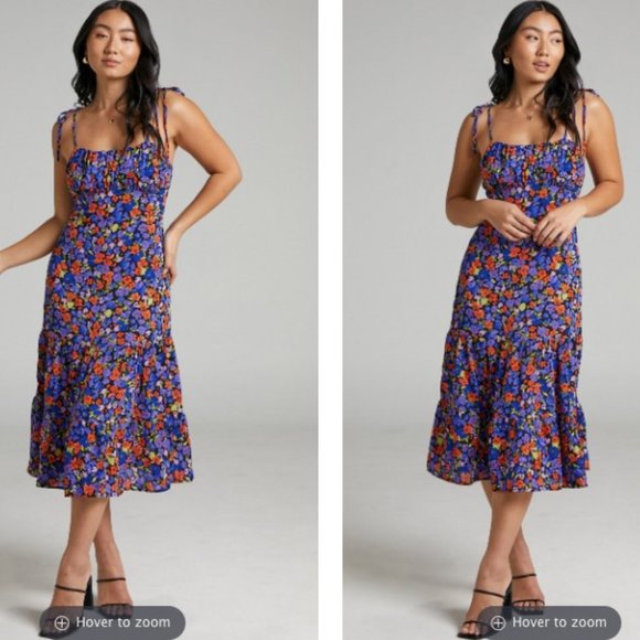 NEW Eithna Ruched Floral Showpo Dress (Size 10) - Picture 3 of 5